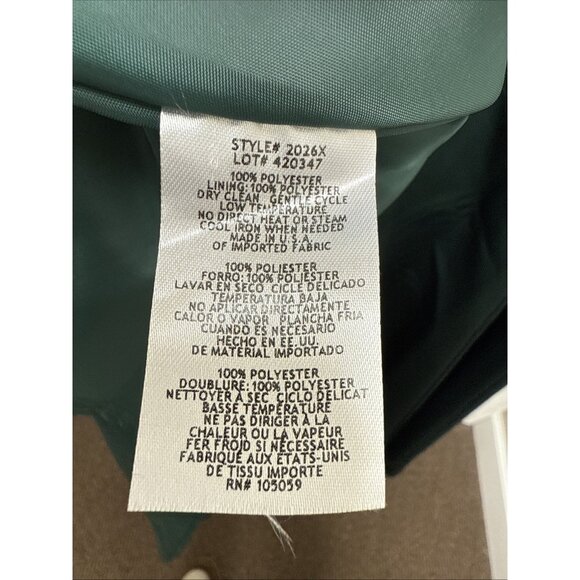 Xscape Size 6 Green Off the Shoulder Satin Front Slit Formal Gown Cocktail Dress - Picture 12 of 13